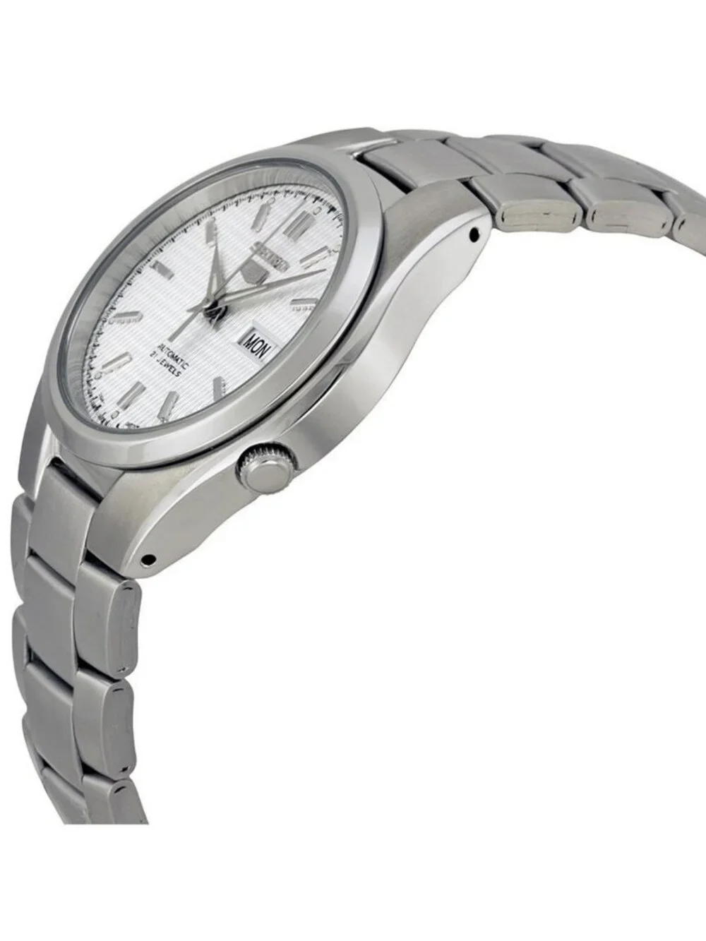 NWT Seiko 5 Automatic Silver Dial Stainless Steel Men's Watch